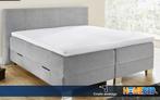 Boxspring Gerind 180 x 200, Huis en Inrichting, Verzenden, Nieuw, 190 cm of minder, Grijs