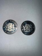 2x 1 oz african wildlife elephant somalië 2014 2018 zilver, Postzegels en Munten, Ophalen of Verzenden, Zilver