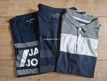 2 shirt en 1 polo heren - Jack & Jones, Tom Tailor maat S  beschikbaar voor biedingen