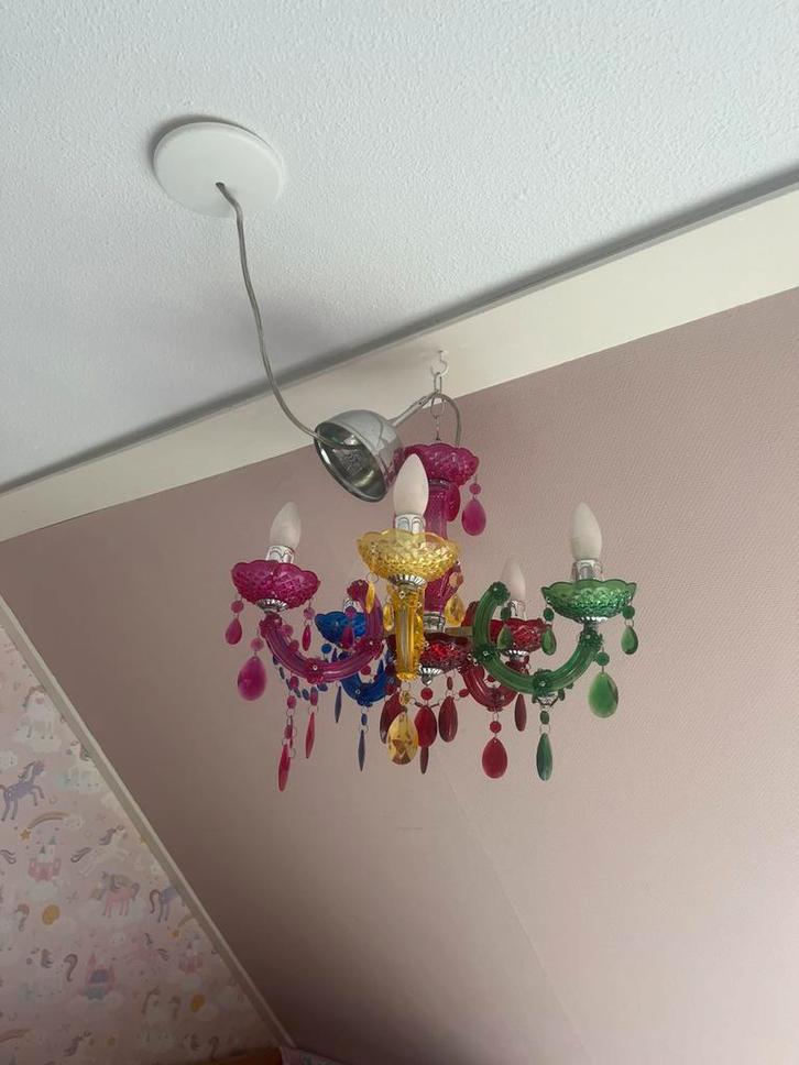 Kleurrijke kinderkamer kroonluchter, Huis en Inrichting, Lampen | Kroonluchters, Gebruikt, Ophalen of Verzenden