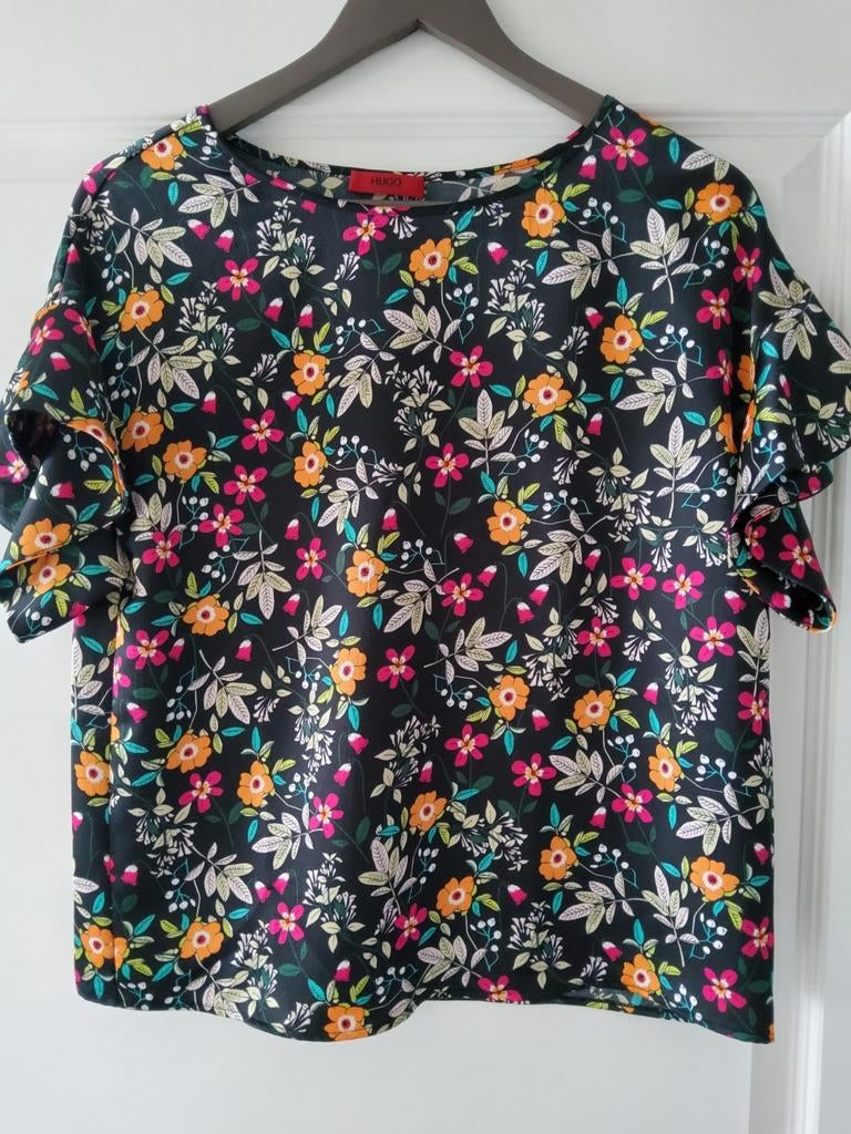 top hugo boss maat s, Ophalen of Verzenden, Zo goed als nieuw, Zwart, Korte mouw