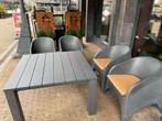 Stoel en tafel terras, Tuin en Terras, Tuinstoelen, Plastic, Zo goed als nieuw, Stapelbaar, Ophalen