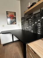 Ikea hoek bureau zwart, Ophalen, In hoogte verstelbaar, Zo goed als nieuw, Bureau