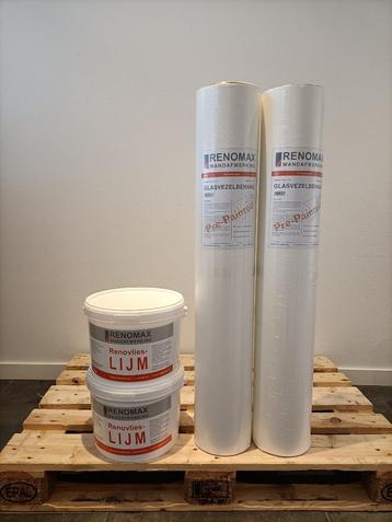 200 grams Renovlies glasvezel 100m2 + 20kg renovlies lijm beschikbaar voor biedingen