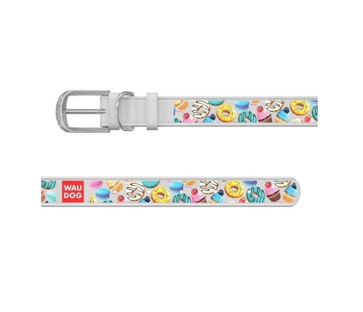 WAUDOG Donuts Lederen Halsband Wit Nek 38-49 cm KOOPJE!!!, Dieren en Toebehoren, Hondenhalsbanden en Penningen, Nieuw, Handgemaakt