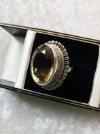 Prachtige Zilveren Ring met Grote Citrien - maat 17 3/4, Sieraden, Tassen en Uiterlijk, Antieke sieraden, Met edelsteen, Zilver