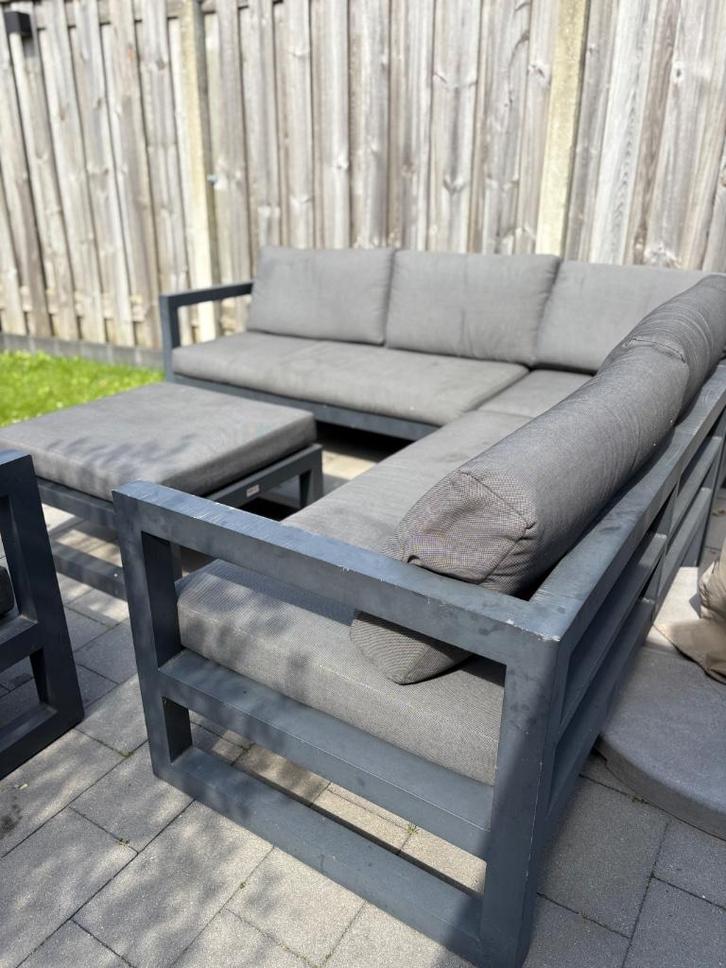 Forza tuinset hoekbank + stoel + poef / tafel (opknapper), Tuin en Terras, Tuinsets en Loungesets, Gebruikt, Loungeset, Aluminium