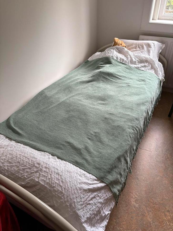 Auping eenpersoonsbed wit metaal 90x200, Huis en Inrichting, Slaapkamer | Bedden, Gebruikt, Eenpersoons, 90 cm, 200 cm, Metaal