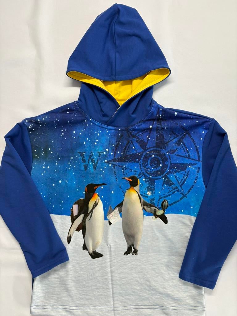 Hoodie / trui met capuchon pinguin maat 134, Trui of Vest, Nieuw, Ophalen of Verzenden, Maaike Maakt't