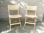 2 handige gele klapstoeltjes, tuinstoeltjes, klap stoelen, Ophalen, Zo goed als nieuw, Kunststof, Inklapbaar
