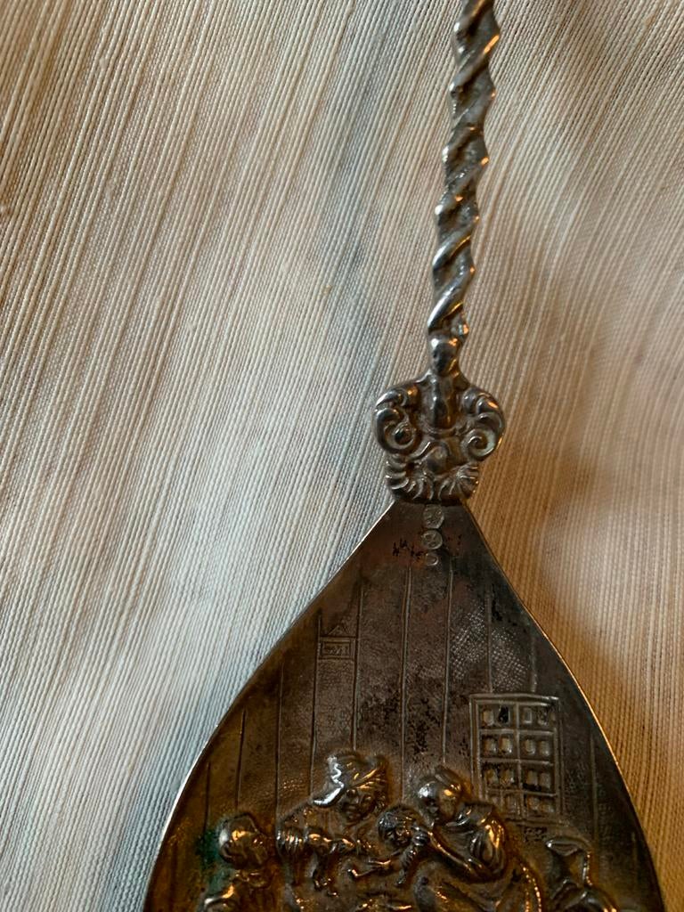 Zilveren gedenklepel met molen, Antiek en Kunst, Ophalen of Verzenden
