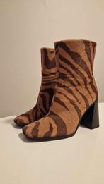 Enkellaarzen bruin met dierenprint en hak | Monki maat 39, Kleding | Dames, Bruin, Lage of Enkellaarzen, Ophalen of Verzenden