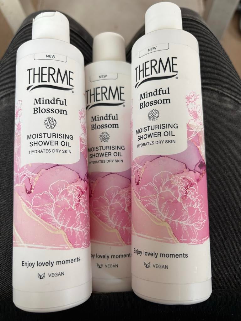 3 voor 10 Therme Mindful Blossom Douche Olie - Vegan, Ophalen of Verzenden, Nieuw, Bad & Douche