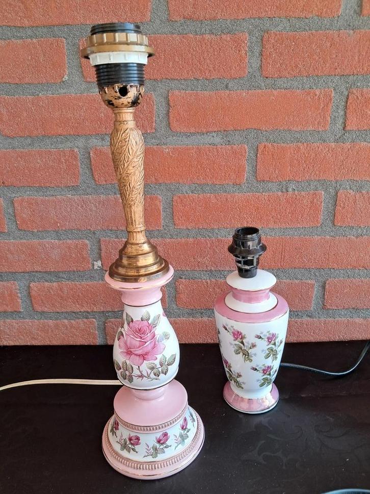 Prachtige porseleinen tafellampen voeten., Antiek en Kunst, Antiek | Lampen, Ophalen of Verzenden