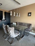 Eettafel met stoelen en eetbank, Ophalen of Verzenden, Zo goed als nieuw, Minder dan 4 stoelen