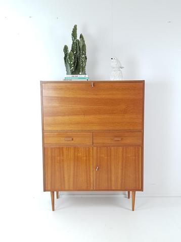 vintage Fins kastje teak fineer secretaire beschikbaar voor biedingen