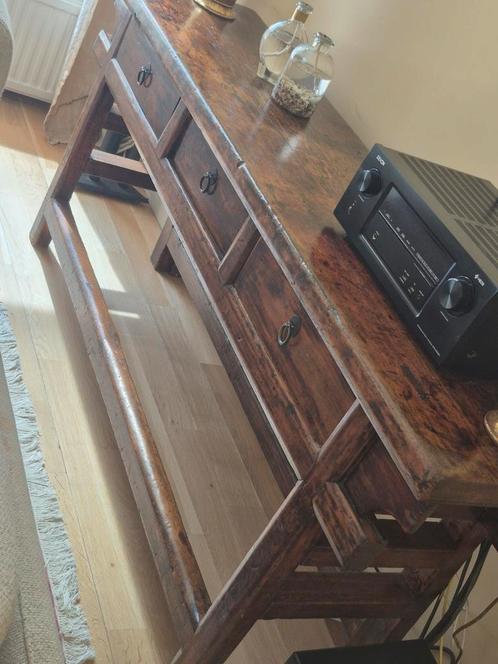 Chinese antieke sidetable hout, Huis en Inrichting, Tafels | Sidetables, Gebruikt, 25 tot 50 cm, 150 tot 200 cm, Rechthoekig, Teakhout
