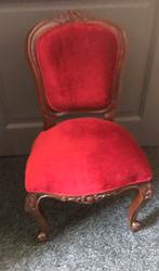 Antiek Stoeltje met Rode Velvet Bekleding - Charmant Detail, Verzamelen, Ophalen, Pop
