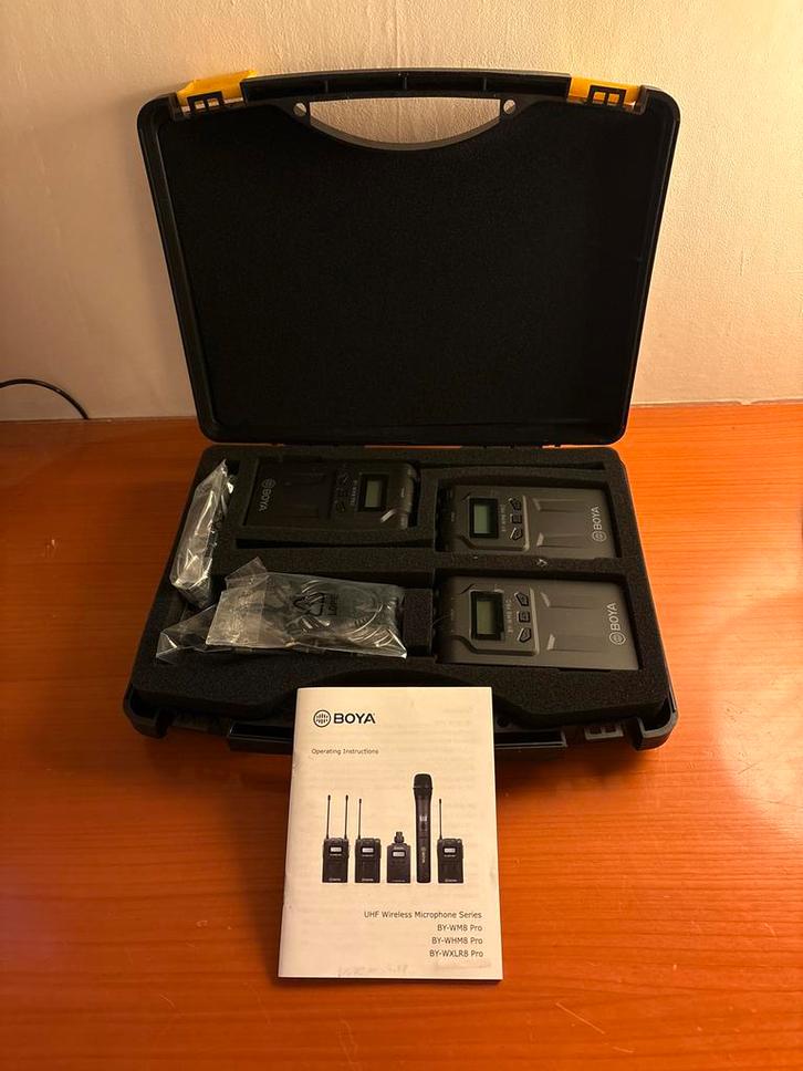 Boya BY-WM8 PRO Draadloze Microfoon Set (zgan), Muziek en Instrumenten, Microfoons, Gebruikt, Overige typen, Draadloos, Ophalen of Verzenden