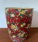 Prullenbak Tin vintage jaren 60 bloemen goud, Ophalen of Verzenden, Huis en Inrichting