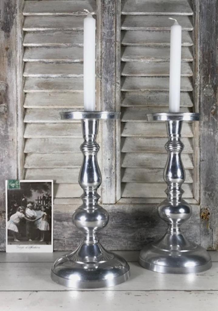 Vernikkeld metalen kandelaar robuust en vintage, Huis en Inrichting, Woonaccessoires | Kandelaars en Kaarsen, Zo goed als nieuw