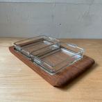 Vintage serveerset met houten dienblad, Huis en Inrichting, Keuken | Keukenbenodigdheden, Gebruikt, Ophalen of Verzenden, N.v.t