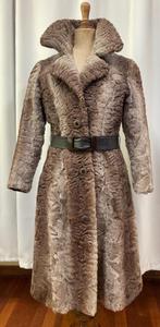 lange vintage damesbontjas (tot over de knie), taupe, Kleding | Dames, Gedragen, Maat 36 (S), Ophalen, Overige kleuren