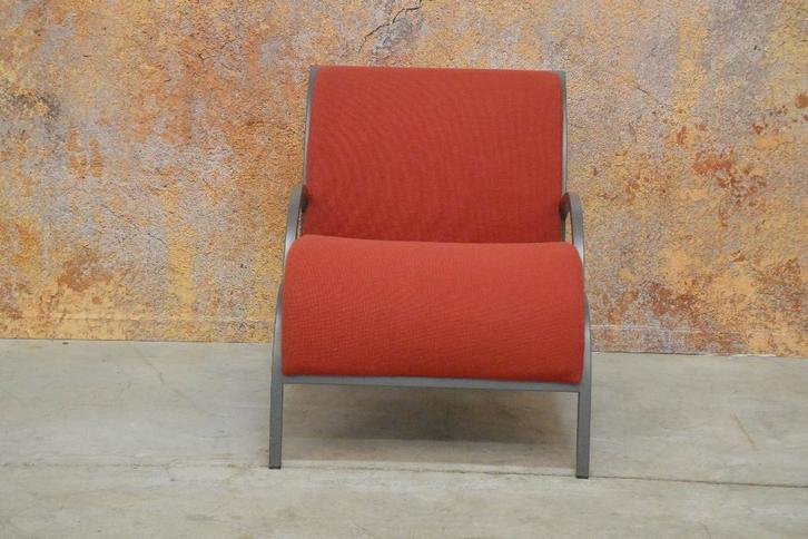 ZGAN rode stoffen Harvink Op Hoop van 'Zegen Design fauteuil, Huis en Inrichting, Fauteuils, Zo goed als nieuw, Metaal, Stof, 75 tot 100 cm
