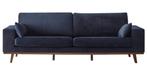 NOUS living, Torino bank, blauw, Huis en Inrichting, Banken | Bankstellen, Gebruikt, 75 tot 100 cm, Ophalen of Verzenden, Rechte bank
