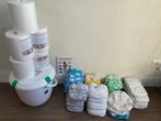Groot pakket wasbare luiers maat 1 & 2 + accessoires, Ophalen, Gebruikt, Overige typen, Overige merken