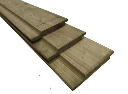 Geïmpregneerde grenen rabatdelen 18x140 a 3m lang, Tuin en Terras, Schuttingen, Nieuw, Hout, Minder dan 1 meter, 3 tot 6 meter