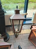 Antieke Gietijzeren Wandlamp met Koperen Kap, Overige materialen, Gebruikt, Info@nostalux.nl, Wandlamp