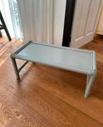 Lage salontafel van bamboe / bamboe salontafel grijs geverfd, Huis en Inrichting, Ophalen, 100 tot 150 cm, 50 tot 100 cm, Zo goed als nieuw