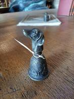 Bronzen tafelbel met honden kopje 10 cm hoog erg mooi item, Ophalen