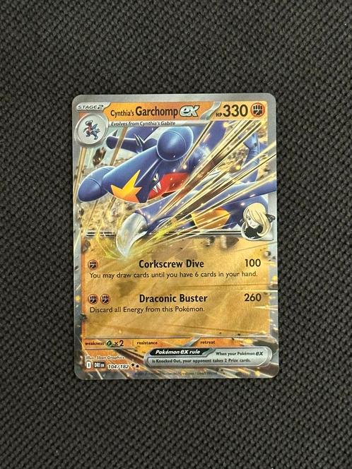 Cynthia’s Garchomp ex Destined Rivals 104/182, Hobby en Vrije tijd, Verzamelkaartspellen | Pokémon, Zo goed als nieuw, Losse kaart