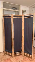 Bamboe roomdivider met zwart gordijn, Huis en Inrichting, Ophalen, Gebruikt