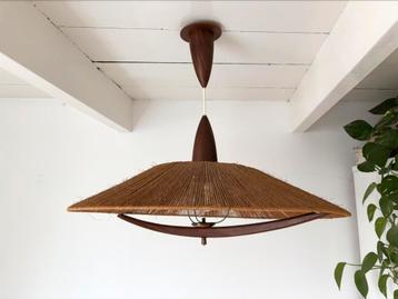Prachtige vintage papercord hanglamp, temde Leuchten, 1960s beschikbaar voor biedingen