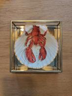 Sint Jacobsschelp met  lobsters zeekreeft in glazen doosje, Huis en Inrichting, Woonaccessoires | Overige, Nieuw, Ophalen of Verzenden