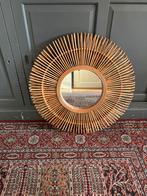 Leuke bohemian ibiza houten spiegel rond, Ophalen, Minder dan 50 cm, Rond, Zo goed als nieuw