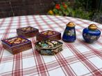 5x cloisonné, deksel doosjes en peper en zout stel, Ophalen of Verzenden