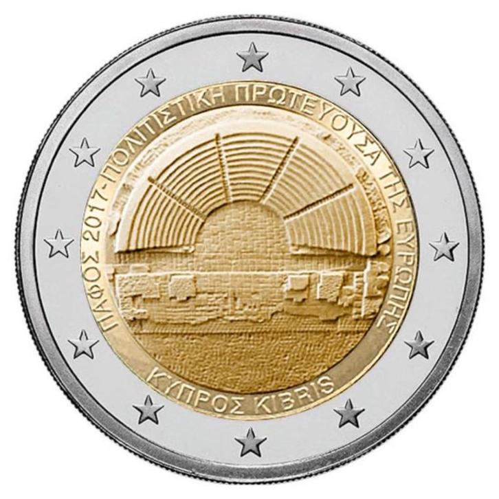 2 euro Cyprus “Paphos’’ UNC 2017, Postzegels en Munten, Munten | Europa | Euromunten, Losse munt, 2 euro, Cyprus, Verzenden