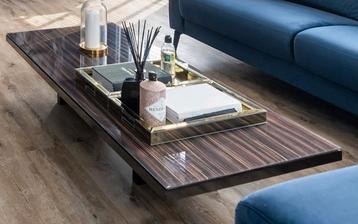 Design Salontafel – Van Beek Collection – Macassar& Glas beschikbaar voor biedingen