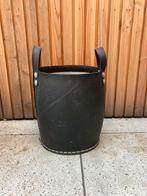 Leren pot mand, Tuin en Terras, Bloembakken en Plantenbakken, Ophalen, Gebruikt, Minder dan 30 cm, Rond
