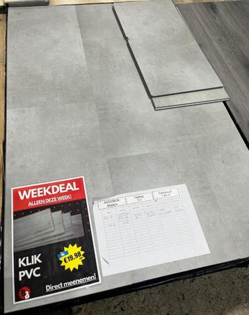 Betonlook klik PVC vloer grijs GROTE PARTIJ beschikbaar voor biedingen