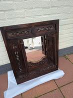 handgesneden houten spiegel, Ophalen, Vierkant, 50 tot 100 cm, Minder dan 100 cm