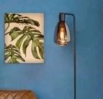 Praxis Eglo Chelvey vloerlamp zwart staal met rookglas ovaal, Huis en Inrichting, Ophalen, Zo goed als nieuw, Glas, Modern