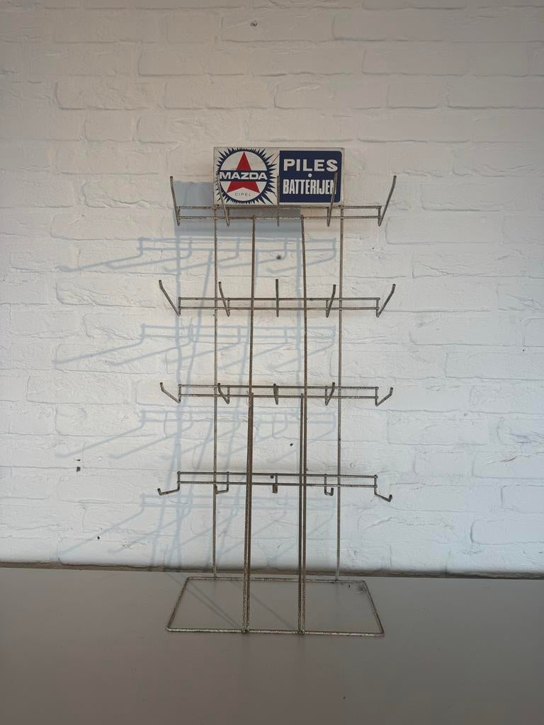 Vintage Mazda Piles Batterijen Display Rek, Verzamelen, Merken en Reclamevoorwerpen, Gebruikt, Gebruiksvoorwerp, ., Ophalen of Verzenden