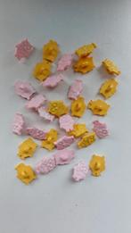 30 knoopjes met uil (roze en geel), Ophalen of Verzenden, Nieuw, Rits of Sluiting