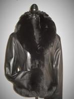 Leonardo leren jas met vossen kraag maat XL, Verzenden, Zwart, Maat 46/48 (XL) of groter, Leonardo