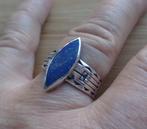 zilveren heren ring met lapis lazuli steen [1132], Verzenden, 19 tot 20, Heer, Zo goed als nieuw